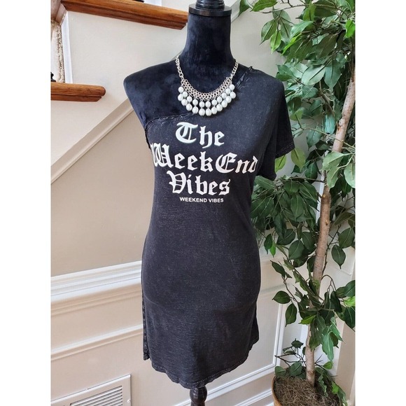 Forever 21 Women Solid Black Cotton One Shoulder Off Pullover Blouse Size Small - Picture 10 of 10